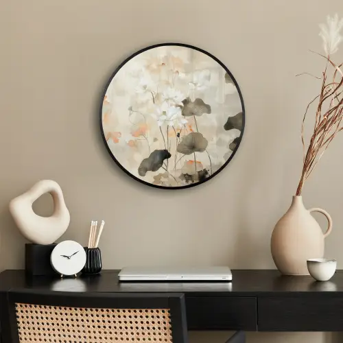 Bloemen - Japandi - Wabi sabi Fotolijst rond zonder passe partout klein -sfeer1
