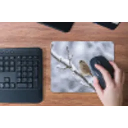 Vogel - Tak - Sneeuw - Winter muismat rubber klein -toetsenbord