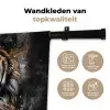 Tijger - Dieren - Portret - Luxe - Zwart Wandkleed katoen klein -sfeer2