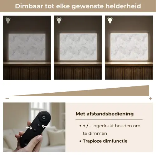 Lichtgrijs - Ruw - Subtiel Light Box met batterij (Wandlamp) middel 907 -USP_dimbaarNL