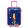 Raket - Sterren - Planeet - Ruimte Kinderkoffer - Roze klein -zz3dotto