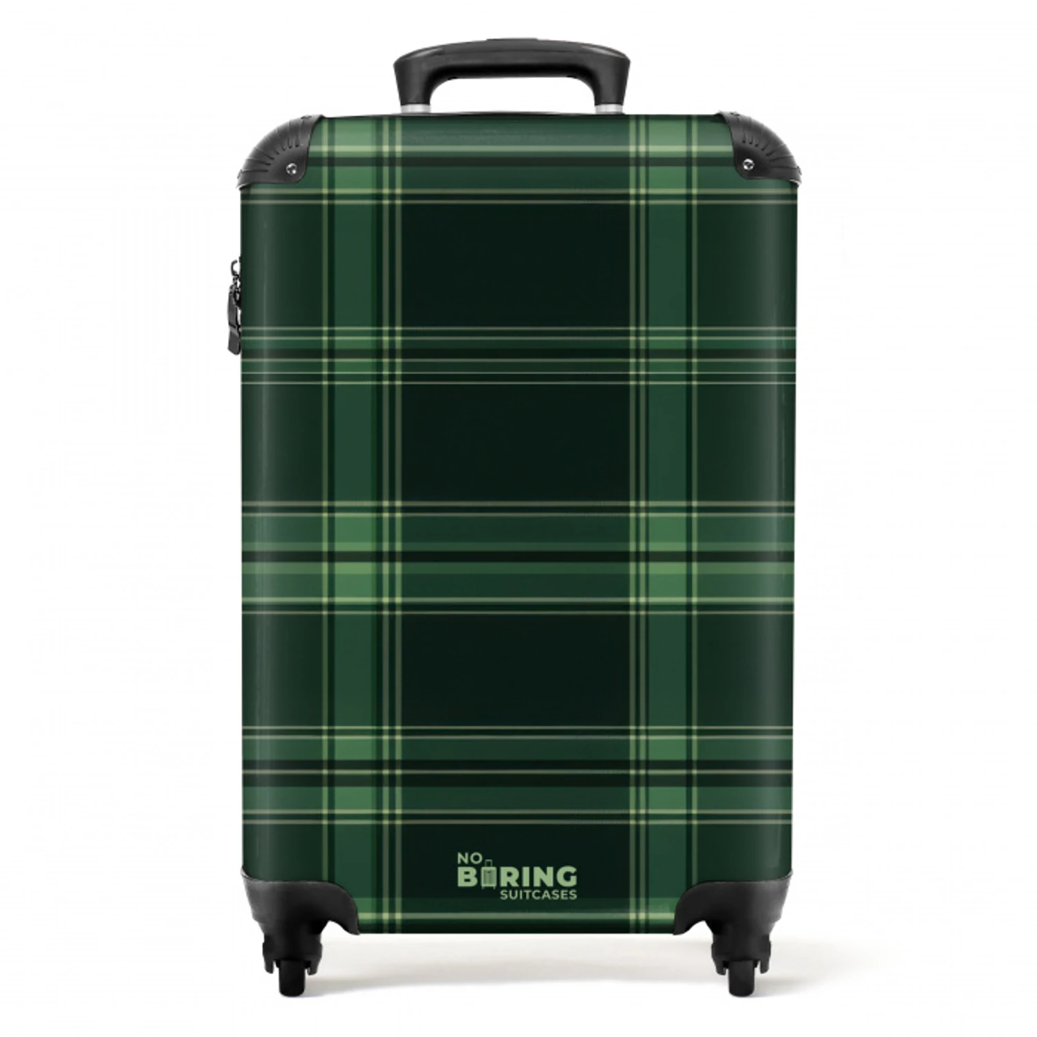 Klassiek geruit patroon in groene tinten NBS - Handbagage koffer - Unisex middel -productfoto_recht