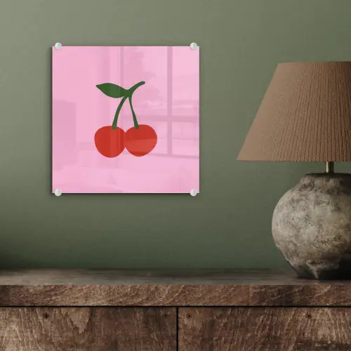 Kersen - Roze - Illustratie plexiglas 5mm klein -sfeer3