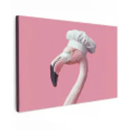 Flamingo - Roze - Koksmuts - Vogel Tuinposter op houten frame 2 cm dik klein -3d
