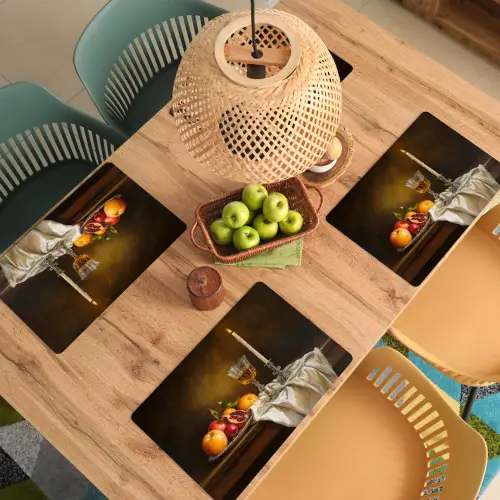 Fruit -  Stilleven - Wijn - Kaars Placemat vinyl groot -zzsfeer5_Kitchenyeah-website