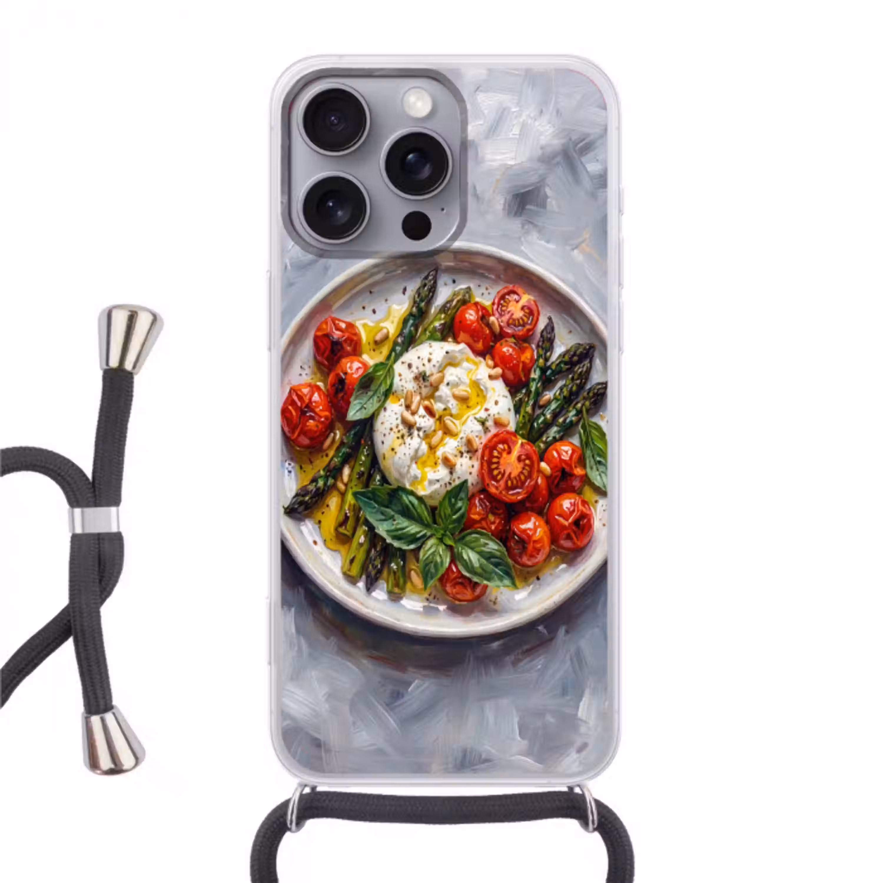 Eten - Groenten - Kaas - Modern - Vers Hoesje iPhone 16 Pro Max met koord klein -3d