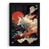 Witte vos - wolken - maan fotolijst zwart zonder passe partout klein -3d