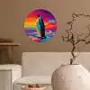 Ijsschots - Pinguïn - Abstract - Lucht Wandcirkel behangsticker klein -sfeer1