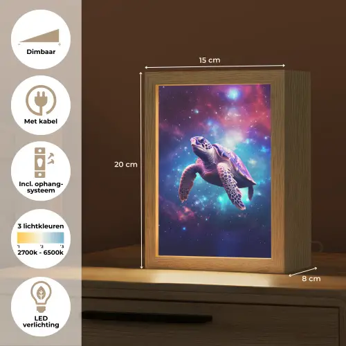 Schildpad - Dier - Galaxy - Ruimte Light Box met kabel klein -USP_NL