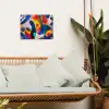 Vormen - Abstract - Stippels - Blauw tuinposter los doek klein -sfeer7