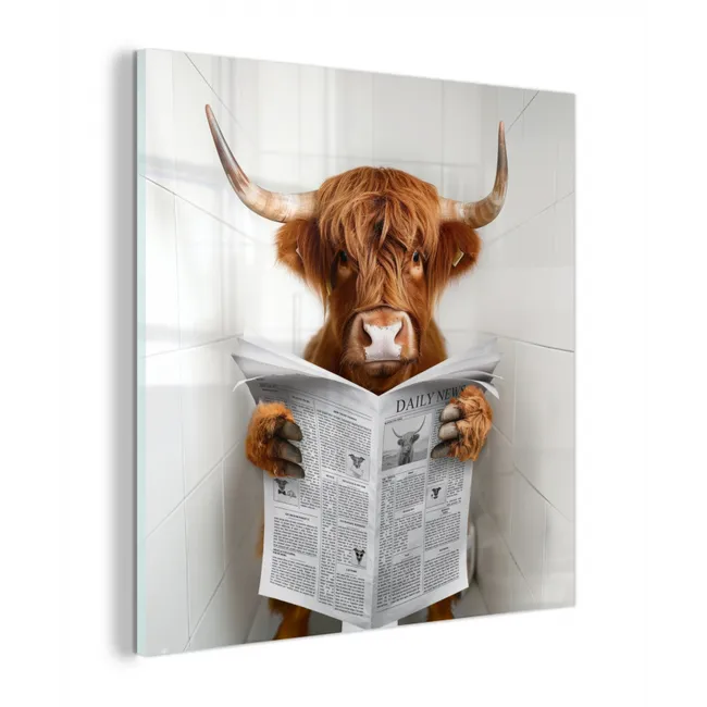 Schotse Hooglander - Dier - Krant - Toilet plexiglas 5mm klein -z3d