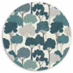 Modern - Bomen - Bos - Patroon - Blauw Wandcirkel kunststof plaat 5mm dik klein 188 -3d