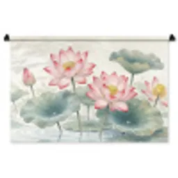 Aquarel - Lotusbloemen - Kleurrijk Wandkleed katoen middel -zz3d
