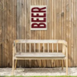Japandi - Beer - Red - Retro Tuinposter op houten frame 2 cm dik klein -sfeer4