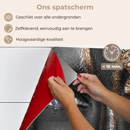 Vrouw - Bladgoud - Zwart - Goud - Luxe keuken achterwand spatscherm klein -spatscherm_NL