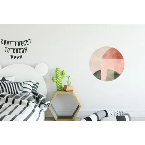 Cirkel - Abstract - Roze Wandcirkel aluminium klein -kinderkamer