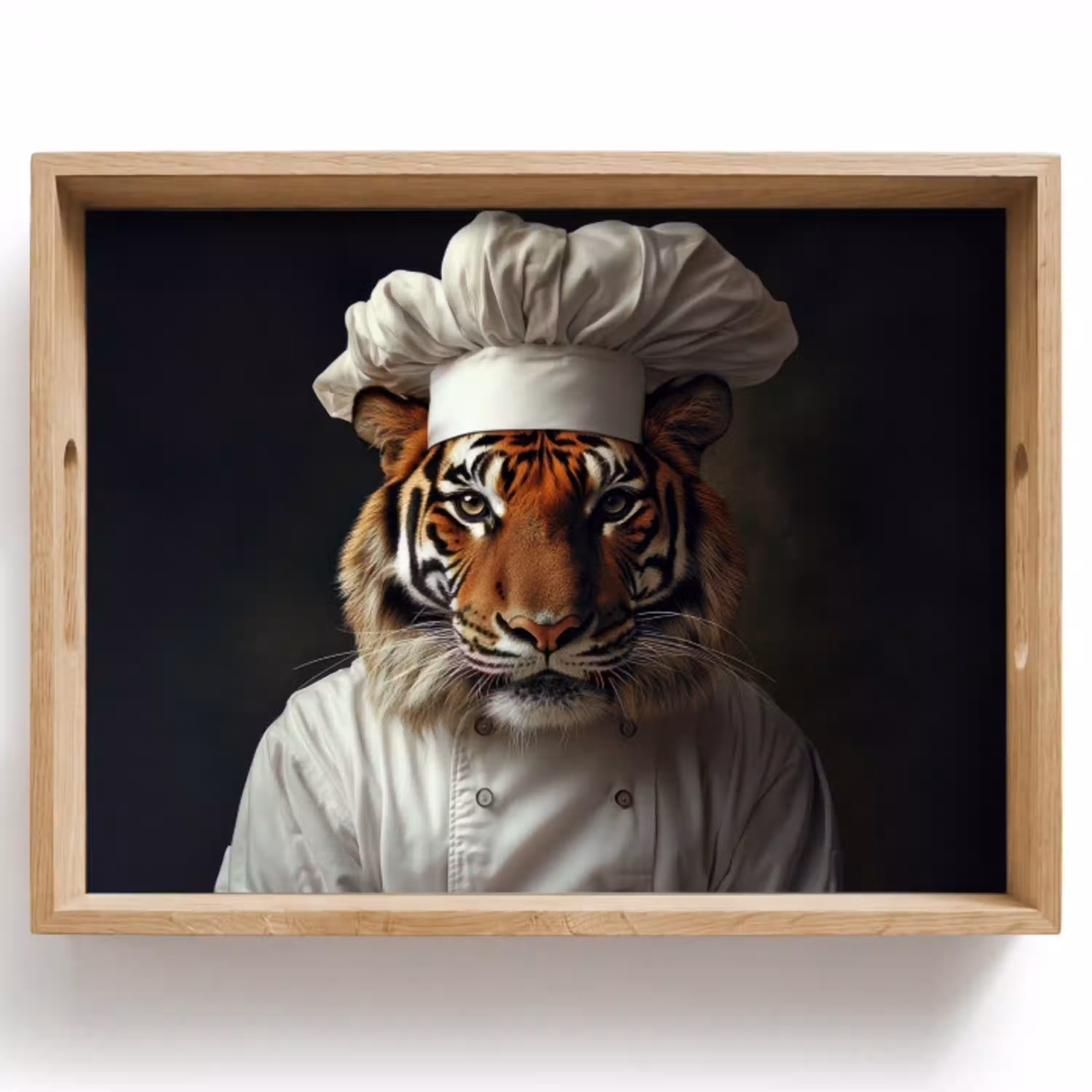 Tijger - Kokskleding - Bruin Dienblad Rechthoek middel -z3d_shopping
