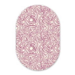 Kronkelende lijn - Magenta - Crème Wandcirkel Ovaal Aluminium middel 839 -3d