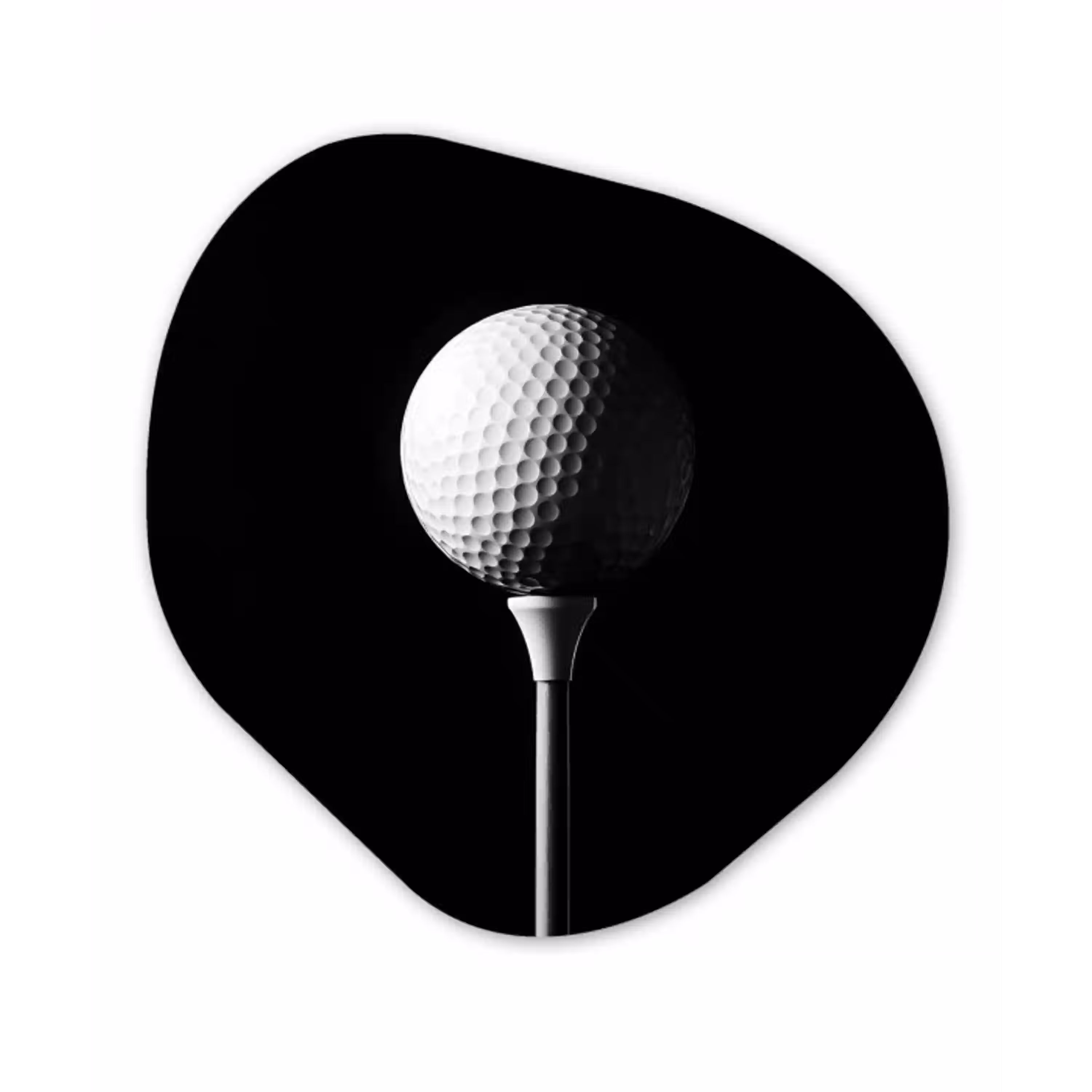 Golfbal - Minimalistisch - Wit Wandcirkel Organisch Plexiglas middel -3d