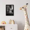 Golden Retriever - Hond - Vrolijk -  Bord spaghetti - Zwart - wit fotolijst zwart zonder passe partout klein -usfeer4_kinderkamer