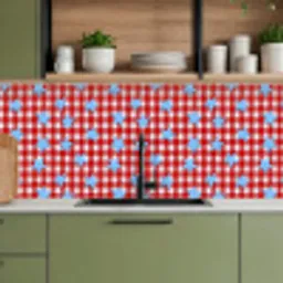 Ruit - Sterren - Rood keuken achterwand 2 middel 871 -sfeer3