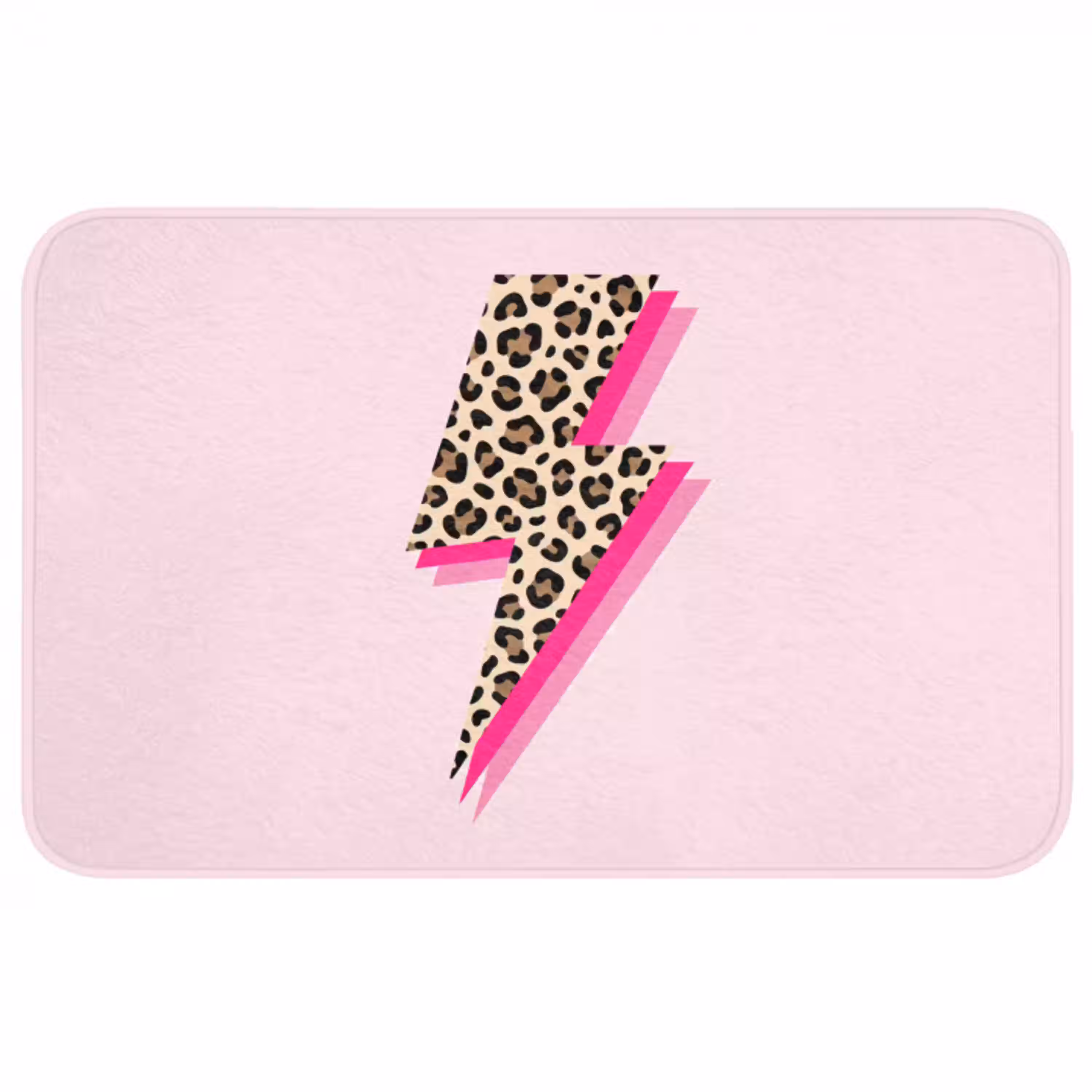 Stippen - Roze - Bliksem Badmat middel -3d