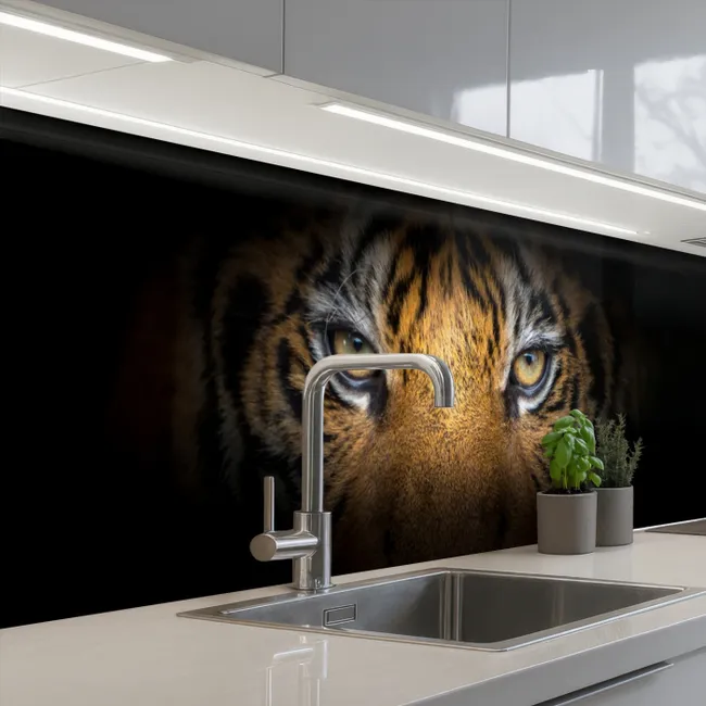 Crédence Cuisine - Tigre - Noir - Animal