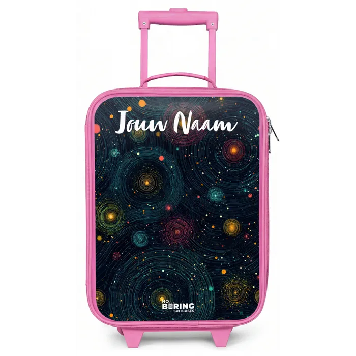 Sterren - Planeten - Kleurrijk Kinderkoffer - Roze klein -zz3dotto