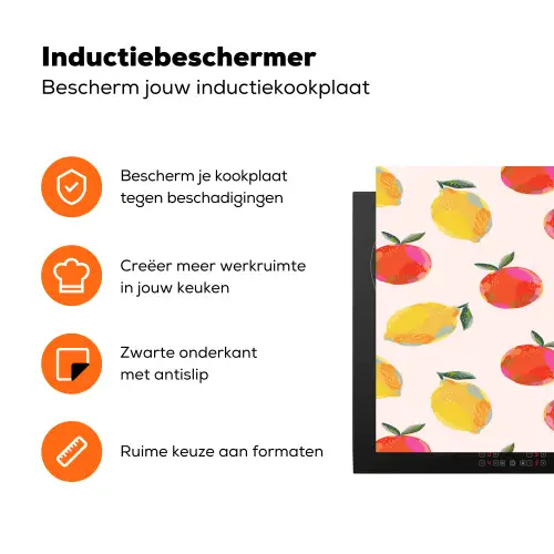 Vruchten - Sinaasappels - Citroen Inductie beschermer vinyl 3mm klein 276 -zzzzzzz-td-ups