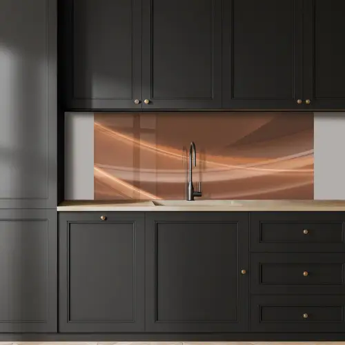 Golven - Abstract - Bruin keuken achterwand 2 middel -sfeer1