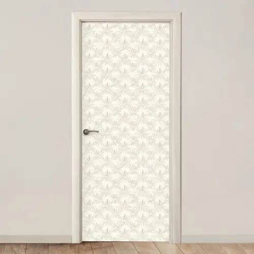 Patroon - Bloemen - Beige deurposter klein 289 -3d_beige