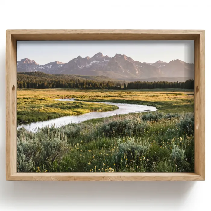 Berglandschap - Rivier - Bos Dienblad Rechthoek middel -z3d_shopping