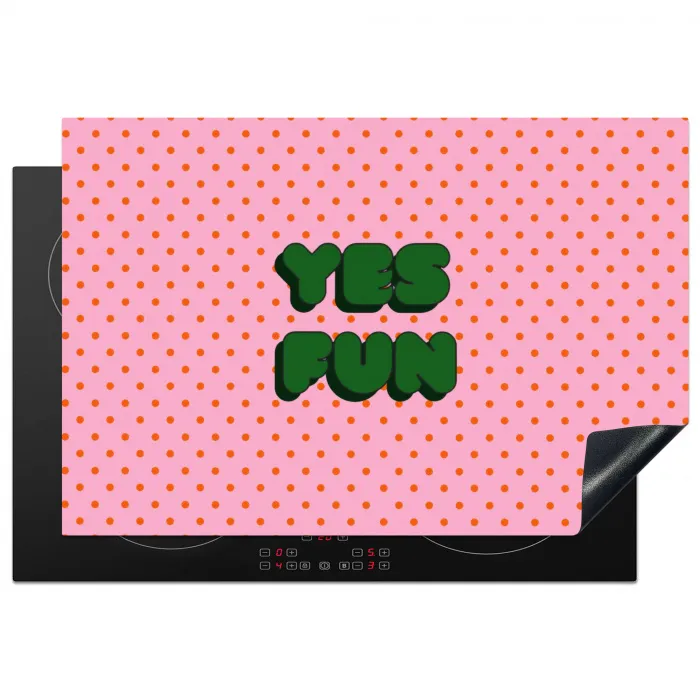 Yes fun - Groen - Roze - Stippen Inductie beschermer vinyl 3mm klein -3d