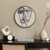 Minimalistisch - Lijnillustratie - Beige - Donkerblauw Fotolijst rond zonder passe partout klein -sfeer1