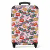 Retro disco cassettes patroon kleurrijk NBS - Handbagage koffer - Kinderen Unisex middel -productfoto_recht