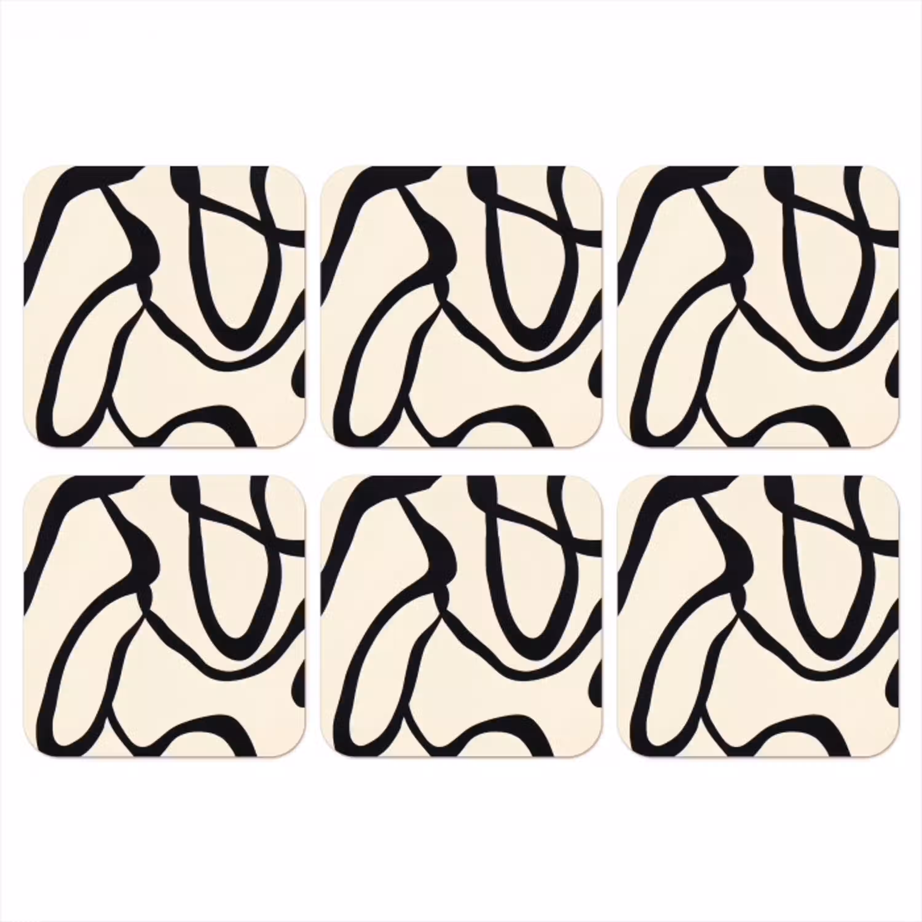 Abstract - Lijnen - Modern - Beige onderzetter kurk middel -3d