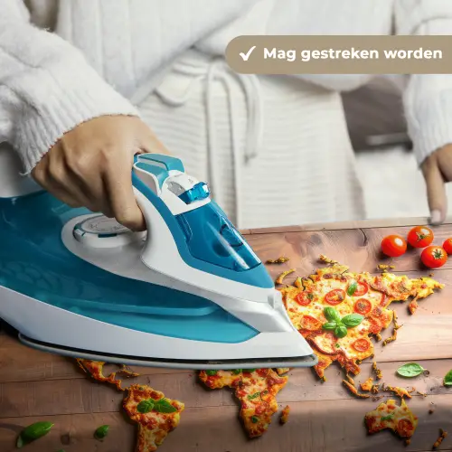 Wereldkaart - Pizza - Houten ondergrond Wandkleed katoen klein -sfeer9