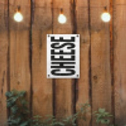 Zwart - Vintage - Cheese - Japandi tuinposter los doek klein -sfeer1