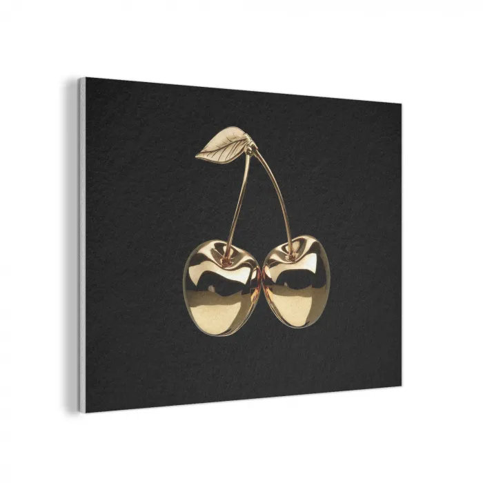 Kersen - Zwart - Goud - Chrome PET vilt klein -3d