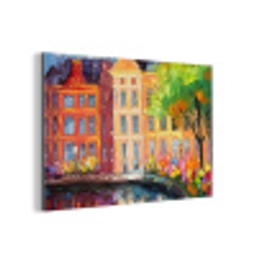 Olieverf - Amsterdam - Kunst - Kleurrijk aluminium wit klein -3d