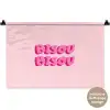 Bisou - Roze - Dikke letters Wandkleed katoen klein -t3d_DE