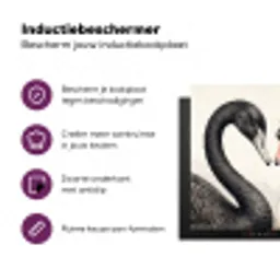 Zwanen - Hartvorm - Dieren Inductie beschermer vinyl 3mm middel -zzzzzzz-cc-usp