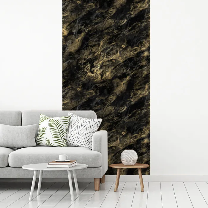 Marmer - Zwart - Goud fotobehang vinyl groot 64 -woonkamer