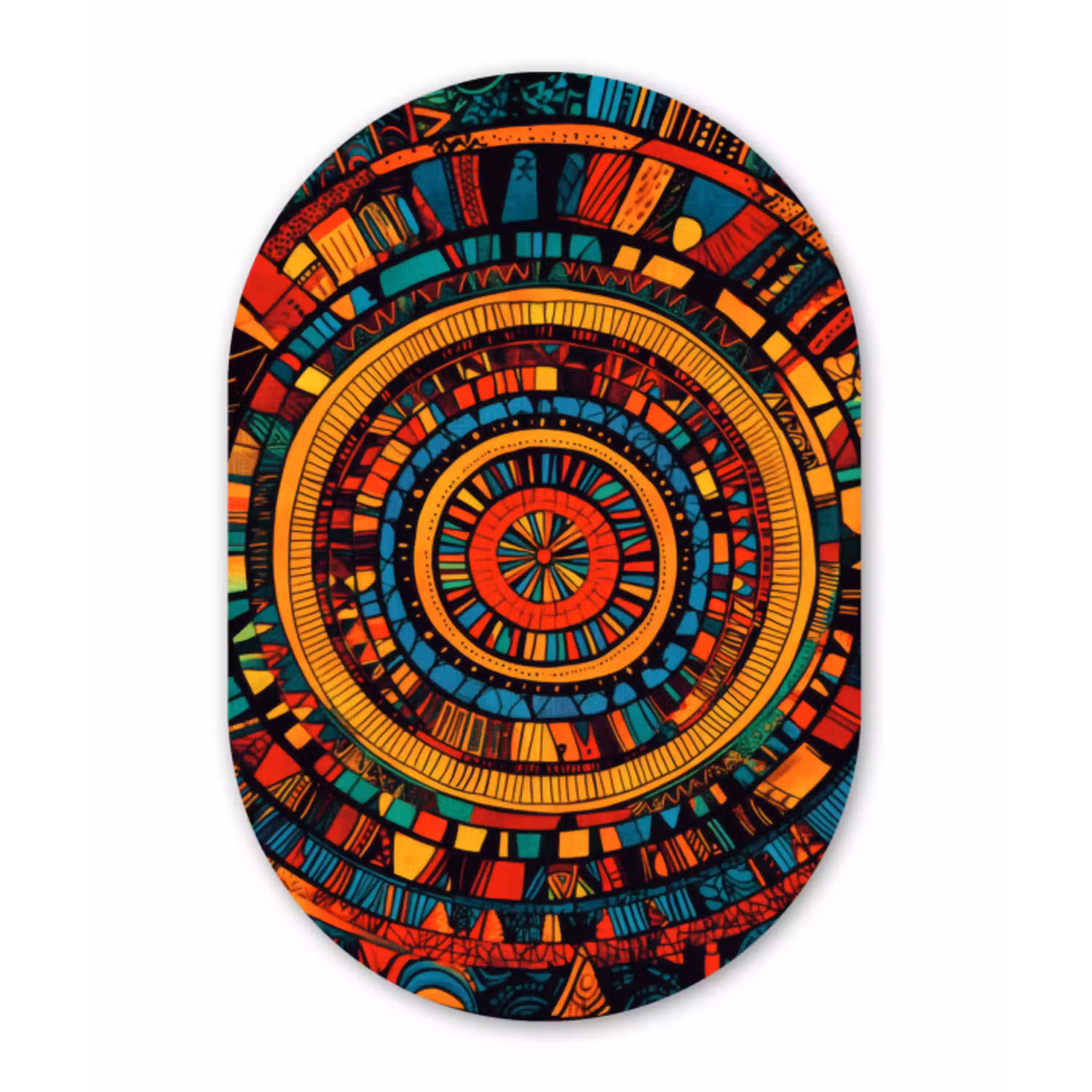 Mandala - Cirkels - Patronen Wandcirkel Ovaal Aluminium middel -3d