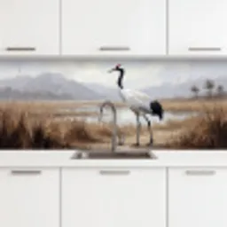 Kraanvogel - Natuur - Realistisch keuken achterwand 2 middel -3d