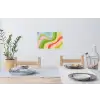 Lijnen - Pasteltinten - Golvend Muursticker klein -eettafel