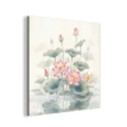 Aquarel - Lotusbloemen - Kleurrijk aluminium wit klein -3d