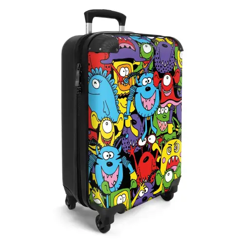 Monsters met Felle Kleuren NBS - Handbagage koffer - Unisex middel -productfoto_3d