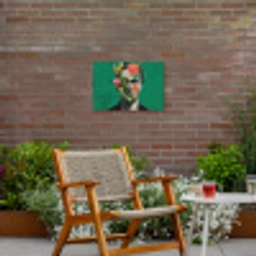 Man - Planten - Groen Tuinposter op houten frame 2 cm dik klein -sfeer3