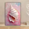 Schelp - Pastel - Pink canvas 2cm klein -sfeer1